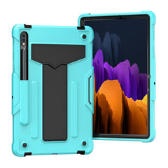 T-shaped Bracket Contrast Color Shockproof PC + Silicone Protective Case, For iPad Air 2022 / 2020 10.9 / iPad Pro 11, For Samsung Galaxy Tab A7 10.4 (2020), For Samsung Galaxy Tab S8 / Galaxy Tab S7 T870 / T875