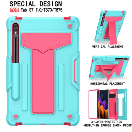 T-shaped Bracket Contrast Color Shockproof PC + Silicone Protective Case, For Samsung Galaxy Tab S8 / Galaxy Tab S7 T870 / T875, For Samsung Galaxy Tab S6 Lite P610/615
