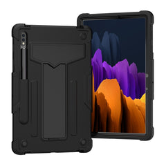 T-shaped Bracket Contrast Color Shockproof PC + Silicone Protective Case, For iPad Air 2022 / 2020 10.9 / iPad Pro 11, For Samsung Galaxy Tab A7 10.4 (2020), For Samsung Galaxy Tab S8 / Galaxy Tab S7 T870 / T875