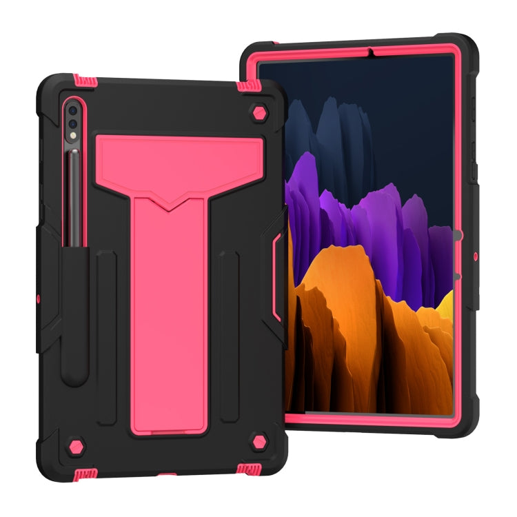 T-shaped Bracket Contrast Color Shockproof PC + Silicone Protective Case, For Samsung Galaxy Tab A7 10.4 (2020), For iPad Air 2022 / 2020 10.9 / iPad Pro 11, For Samsung Galaxy Tab S8 / Galaxy Tab S7 T870 / T875