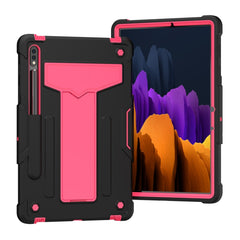 T-shaped Bracket Contrast Color Shockproof PC + Silicone Protective Case, For iPad Air 2022 / 2020 10.9 / iPad Pro 11, For Samsung Galaxy Tab A7 10.4 (2020), For Samsung Galaxy Tab S8 / Galaxy Tab S7 T870 / T875