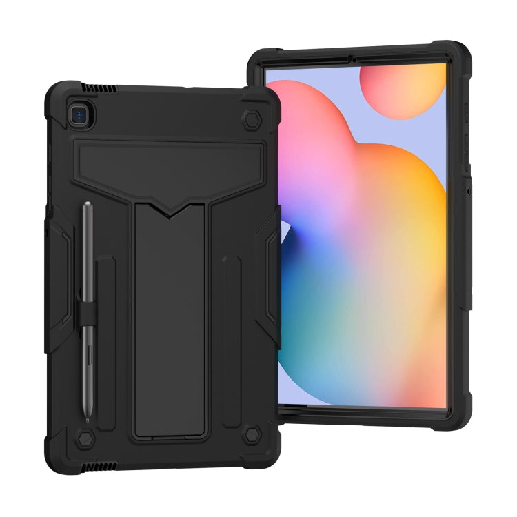 T-shaped Bracket Contrast Color Shockproof PC + Silicone Protective Case, For Samsung Galaxy Tab S6 Lite P610/615, For Huawei MatePad T8, For Huawei MediaPad T5