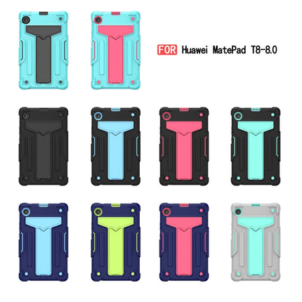 T-shaped Bracket Contrast Color Shockproof PC + Silicone Protective Case, For Huawei MatePad T8, For Huawei MediaPad T5
