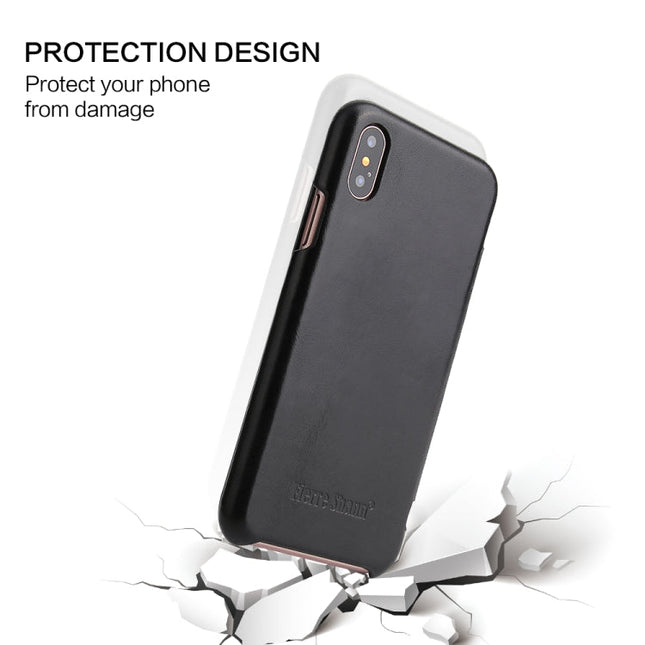 Fierre Shann Business Magnetic Horizontal Flip Genuine Leather Case, For iPhone X / XS, For iPhone XR, For iPhone XS Max, For iPhone 11, For iPhone 11 Pro, For iPhone 11 Pro Max, For iPhone 12 mini, For iPhone 12 / 12 Pro