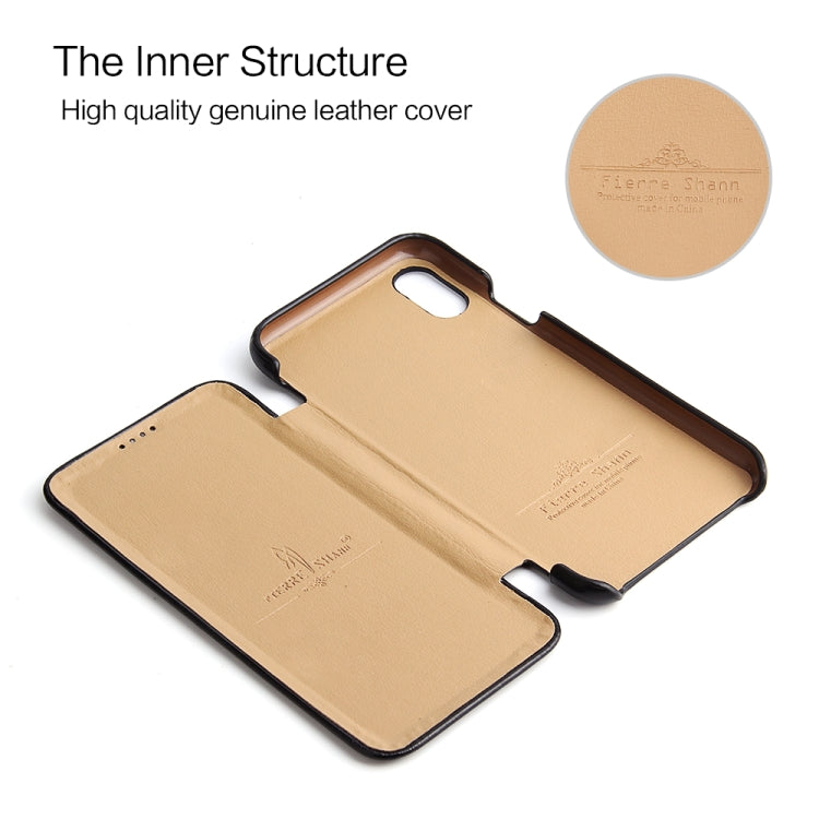 Fierre Shann Business Magnetic Horizontal Flip Genuine Leather Case, For iPhone X / XS, For iPhone XR, For iPhone XS Max, For iPhone 11, For iPhone 11 Pro, For iPhone 11 Pro Max, For iPhone 12 mini, For iPhone 12 / 12 Pro, For iPhone 12 Pro Max