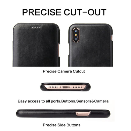 Fierre Shann Business Magnetic Horizontal Flip Genuine Leather Case, For iPhone X / XS, For iPhone XR, For iPhone XS Max, For iPhone 11, For iPhone 11 Pro, For iPhone 11 Pro Max, For iPhone 12 mini, For iPhone 12 / 12 Pro