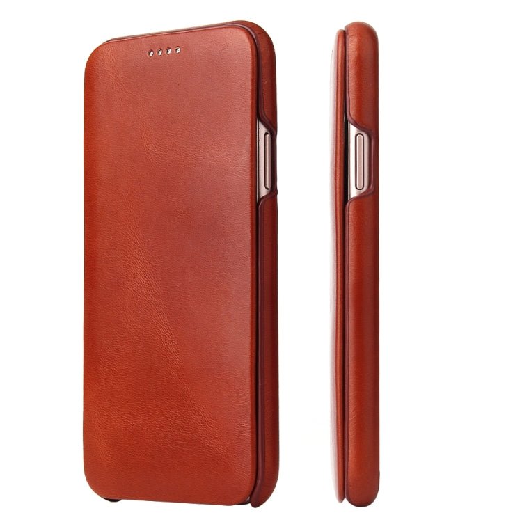 Fierre Shann Business Magnetic Horizontal Flip Genuine Leather Case, For iPhone X / XS, For iPhone XR, For iPhone XS Max, For iPhone 11, For iPhone 11 Pro, For iPhone 11 Pro Max, For iPhone 12 mini, For iPhone 12 / 12 Pro, For iPhone 12 Pro Max