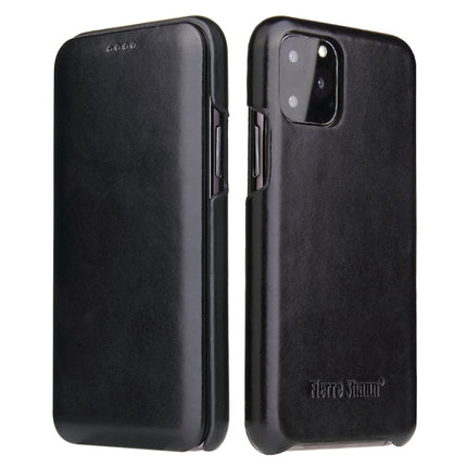 Fierre Shann Business Magnetic Horizontal Flip Genuine Leather Case, For iPhone X / XS, For iPhone XR, For iPhone XS Max, For iPhone 11, For iPhone 11 Pro, For iPhone 11 Pro Max, For iPhone 12 mini, For iPhone 12 / 12 Pro