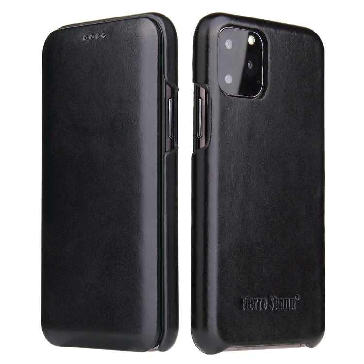 Fierre Shann Business Magnetic Horizontal Flip Genuine Leather Case, For iPhone X / XS, For iPhone XR, For iPhone XS Max, For iPhone 11, For iPhone 11 Pro, For iPhone 11 Pro Max, For iPhone 12 mini, For iPhone 12 / 12 Pro, For iPhone 12 Pro Max