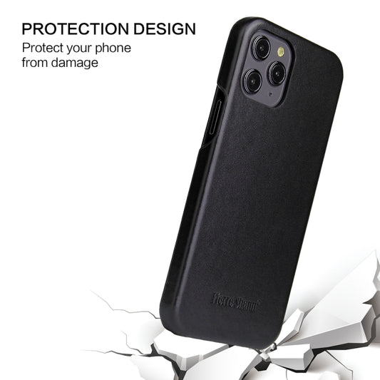 Fierre Shann Business Magnetic Horizontal Flip Genuine Leather Case, For iPhone 12 Pro Max