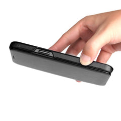 Fierre Shann Business Magnetic Horizontal Flip Genuine Leather Case, For iPhone 12 Pro Max