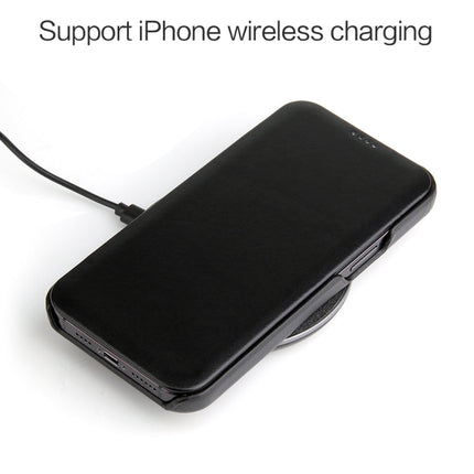 Fierre Shann Business Magnetic Horizontal Flip Genuine Leather Case, For iPhone 12 Pro Max