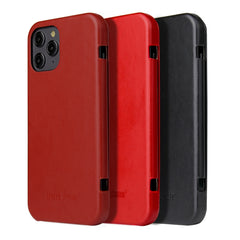 Fierre Shann Business Magnetic Horizontal Flip Genuine Leather Case, For iPhone 12 Pro Max