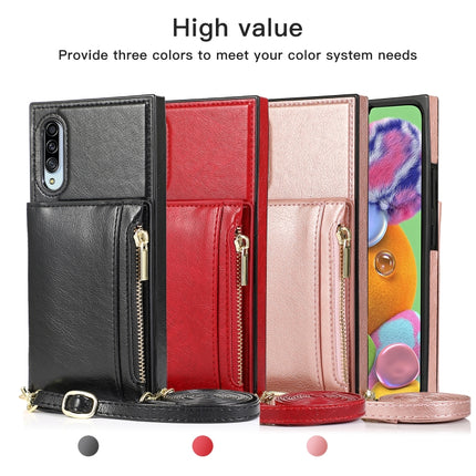Square Zipper Wallet Bag TPU+PU Back Cover Case with Holder & Card Slots & Wallet & Cross-body Strap