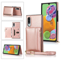 Square Zipper Wallet Bag TPU+PU Back Cover Case with Holder & Card Slots & Wallet & Cross-body Strap