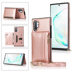 Square Zipper Wallet Bag TPU+PU Back Cover Case with Holder & Card Slots & Wallet & Cross-body Strap