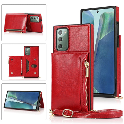 Square Zipper Wallet Bag TPU+PU Back Cover Case with Holder & Card Slots & Wallet & Cross-body Strap
