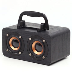 FT-4002 Wooden Wireless Bluetooth Portable Retro Subwoofer Speakers, Support TF card & USB MP3 Playback, Black Wood Grain, Yellow Wood Grain, Red Wood Grain