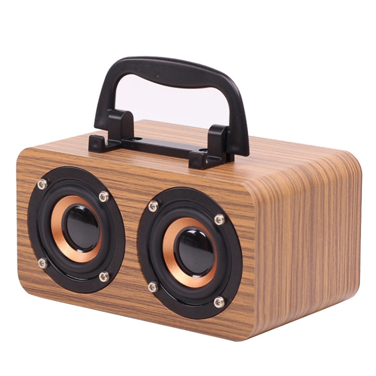 FT-4002 Wooden Wireless Bluetooth Portable Retro Subwoofer Speakers, Support TF card & USB MP3 Playback, Black Wood Grain, Yellow Wood Grain, Red Wood Grain