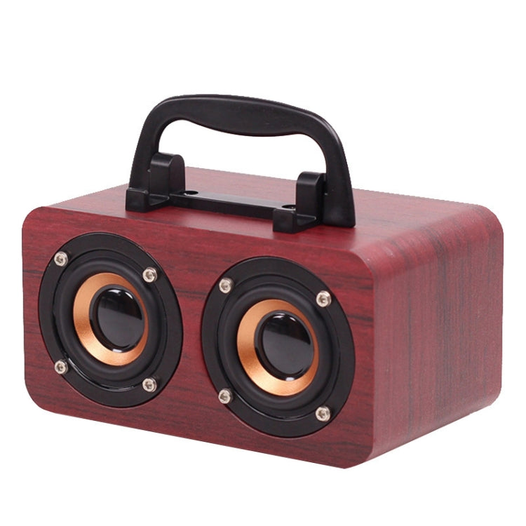 FT-4002 Wooden Wireless Bluetooth Portable Retro Subwoofer Speakers, Support TF card & USB MP3 Playback, Black Wood Grain, Yellow Wood Grain, Red Wood Grain