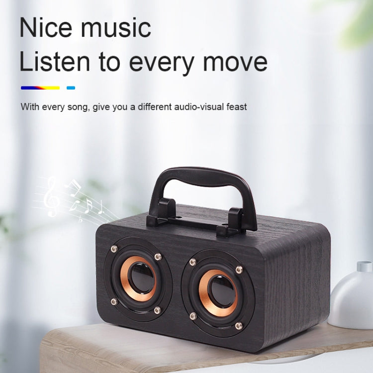 FT-4002 Wooden Wireless Bluetooth Portable Retro Subwoofer Speakers, Support TF card & USB MP3 Playback, Black Wood Grain, Yellow Wood Grain, Red Wood Grain