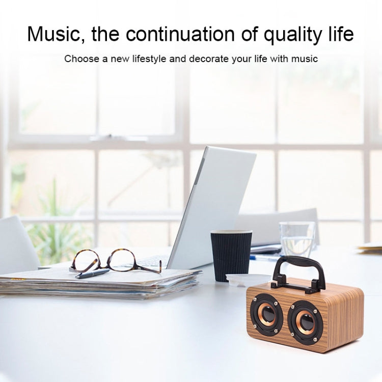 FT-4002 Wooden Wireless Bluetooth Portable Retro Subwoofer Speakers, Support TF card & USB MP3 Playback, Black Wood Grain, Yellow Wood Grain, Red Wood Grain