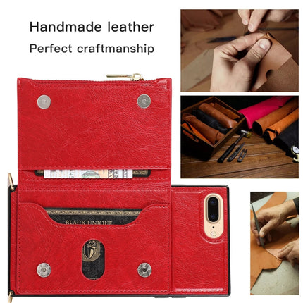 Square Zipper Wallet Bag TPU+PU Back Cover Case with Holder & Card Slots & Wallet & Cross-body Strap, For iPhone 8 Plus / 7 Plus, For iPhone 11, For iPhone 11 Pro, For iPhone 11 Pro Max, For iPhone SE 2022 / SE 2020 / 8 / 7, For iPhone XR��������������...