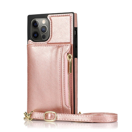 Square Zipper Wallet Bag TPU+PU Back Cover Case with Holder & Card Slots & Wallet & Cross-body Strap, For iPhone 12 Pro Max, For iPhone XS / X, For iPhone XS Max