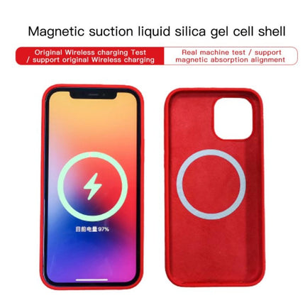 Magnetic Liquid Silicone Full Coverage Shockproof Case with Magsafe Charging Magnet, For iPhone 12 mini, For iPhone 12 / 12 Pro, For iPhone 12 Pro Max