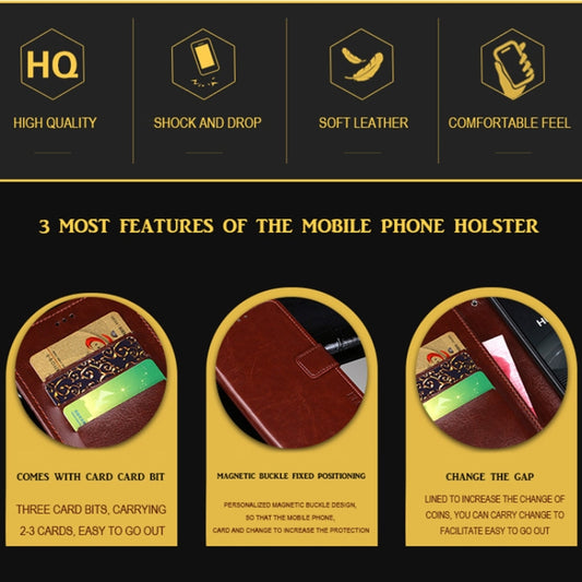 idewei Crazy Horse Texture Horizontal Flip Leather Case with Holder & Card Slots & Wallet, For HTC Desire 20+, For vivo V20, For OnePlus Nord N10 5G