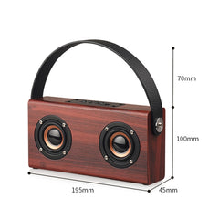 D10 Bluetooth 4.2 Portable Wooden Handheld Bluetooth Speaker, D10(Red Wood Texture)