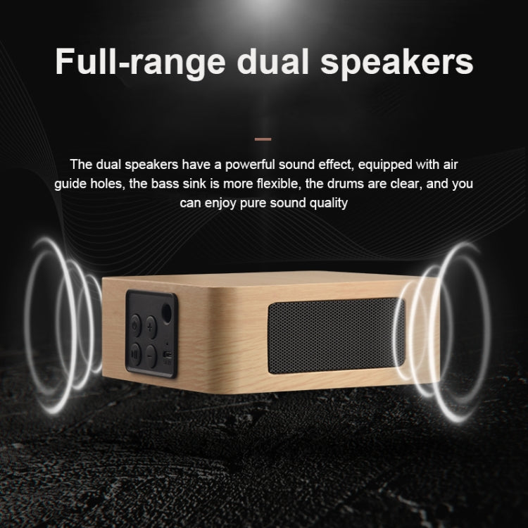 Q1A Bluetooth 4.2 Mini Wooden Double Horns Bluetooth Speaker, Q1A(Yellow Wood Texture), Q1A(Walnut Texture)