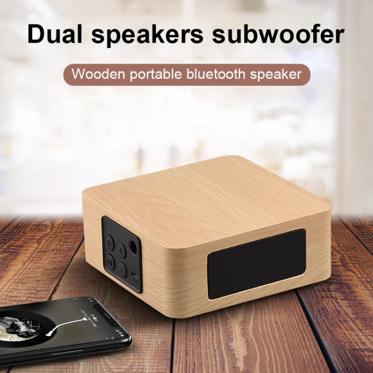 Q1A Bluetooth 4.2 Mini Wooden Double Horns Bluetooth Speaker, Q1A(Yellow Wood Texture), Q1A(Walnut Texture)