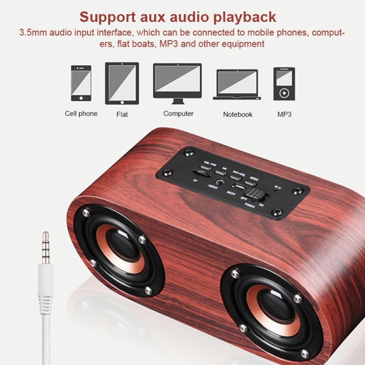 Q8 Bluetooth 4.2 Classic Wooden Double Horns Bluetooth Speaker, Q8(Red Wood Texture), Q8(Walnut Texture)