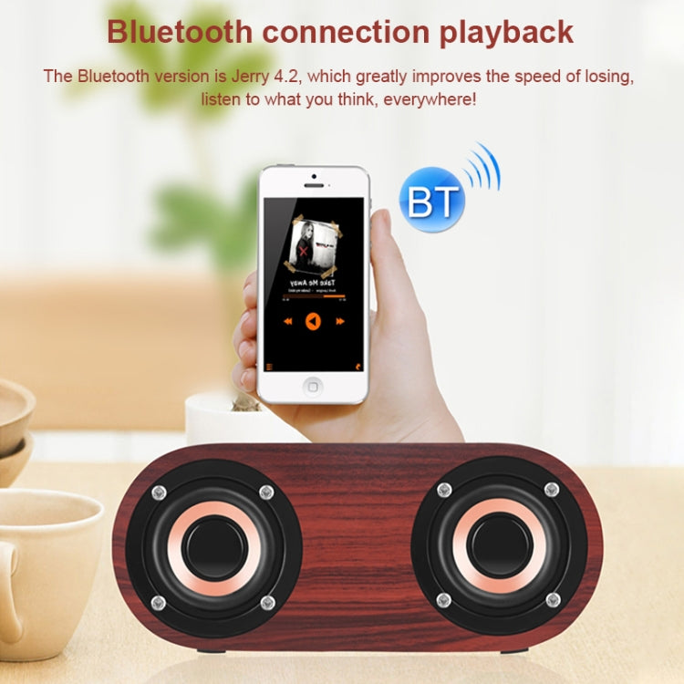 Q8 Bluetooth 4.2 Classic Wooden Double Horns Bluetooth Speaker, Q8(Red Wood Texture), Q8(Walnut Texture)