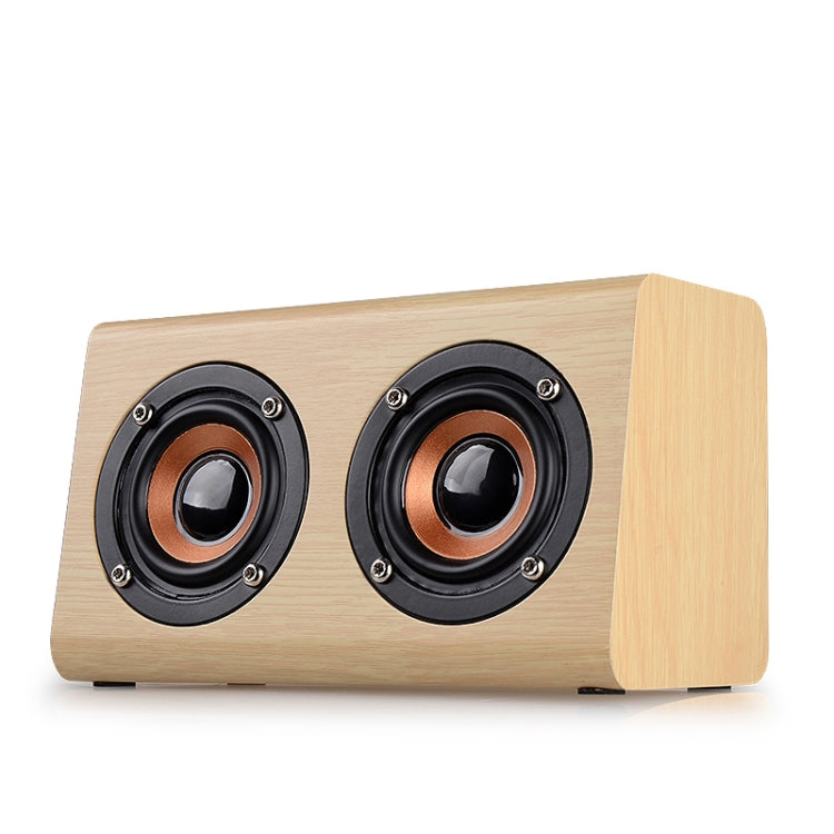 W7 Bluetooth 4.2 Wooden Double Horns Bluetooth Speaker, W7(Red Wood Texture), W7(Light Yellow Wood Texture)