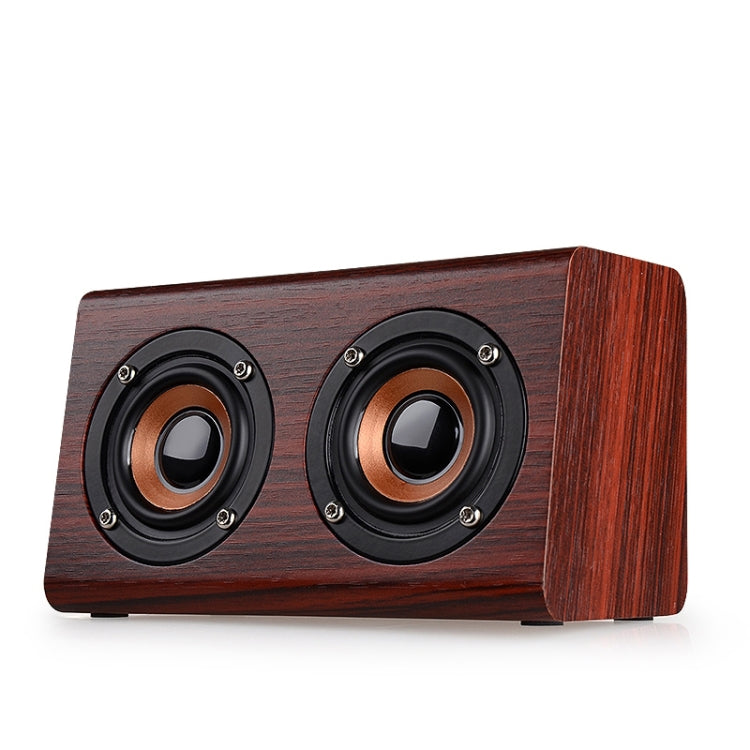 W7 Bluetooth 4.2 Wooden Double Horns Bluetooth Speaker, W7(Red Wood Texture), W7(Light Yellow Wood Texture)