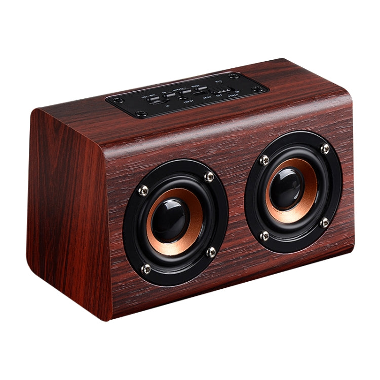 W7 Bluetooth 4.2 Wooden Double Horns Bluetooth Speaker, W7(Red Wood Texture), W7(Light Yellow Wood Texture)