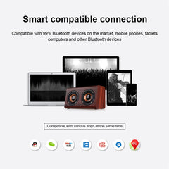 W7 Bluetooth 4.2 Wooden Double Horns Bluetooth Speaker, W7(Red Wood Texture), W7(Light Yellow Wood Texture)