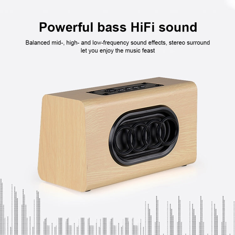 W7 Bluetooth 4.2 Wooden Double Horns Bluetooth Speaker, W7(Red Wood Texture), W7(Light Yellow Wood Texture)