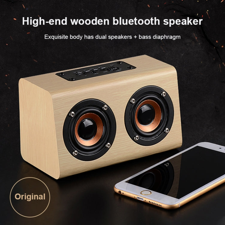 W7 Bluetooth 4.2 Wooden Double Horns Bluetooth Speaker, W7(Red Wood Texture), W7(Light Yellow Wood Texture)