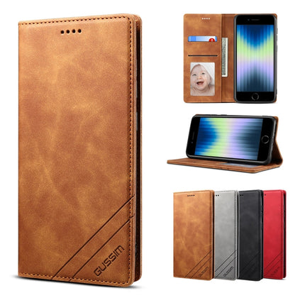 GUSSIM GS-001 Business Style Horizontal Flip Skin Feel PU Leather Case with Holder & Card Slots & Wallet & Photo Frame, For iPhone 6 / 6s, For iPhone 8 Plus / 7 Plus, For iPhone SE 2022 / SE 2020 / 8 / 7, For iPhone XR, For iPhone 11 Pro���������������...