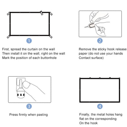 Folding Milk Silk Polyester Projector Film Curtain, 60 inch (16:9) Projection Area: 133 x 75cm, 60 inch (4:3) Projection Area: 120 x 90cm, 72 inch (16:9) Projection Area: 159 x 90cm, 72 inch (4:3) Projection Area: 146 x 110cm                           ...