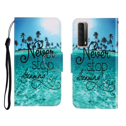 Colored Drawing Horizontal Flip Leather Case with Holder & Card Slot & Wallet, For Huawei P Smart 2021 / Y7a