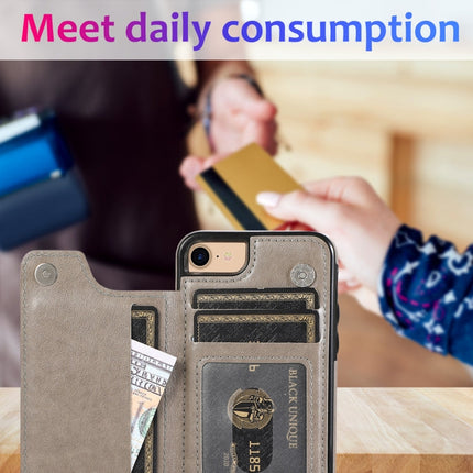 Double Buckle Mandala Pattern PU+TPU Protective Case with Card Slots & Holder & Photo Frame, For iPhone SE 2022 / SE 2020 / 8 / 7, For iPhone 7 Plus / 8 Plus, For iPhone X / XS, For iPhone XR