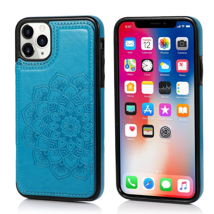 Double Buckle Mandala Pattern PU+TPU Protective Case with Card Slots & Holder & Photo Frame, For iPhone XS Max, For iPhone 11, For iPhone 11 Pro, For iPhone 11 Pro Max