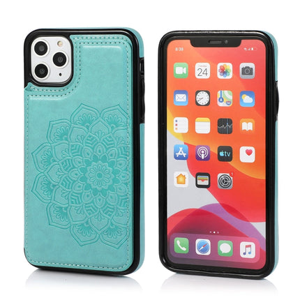 Double Buckle Mandala Pattern PU+TPU Protective Case with Card Slots & Holder & Photo Frame, For iPhone XS Max, For iPhone 11, For iPhone 11 Pro, For iPhone 11 Pro Max