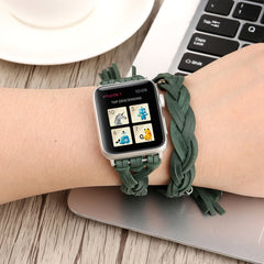 Hand-woven Leather Watchband For Apple Watch Series 6 & SE & 5 & 4 40mm / 3 & 2 & 1 38mm, For Apple Watch Series 8&7 41mm / SE 2&6&SE&5&4 40mm / 3&2&1 38mm, For Apple Watch Series 7 41mm / 6 & SE & 5 & 4 40mm / 3 & 2 & 1 38mm