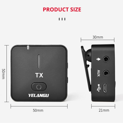 YELANGU MX5 2.4G Live Broadcast Interview Shooting Wireless Recording Microphone