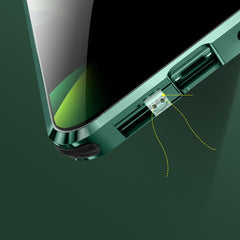 Four-corner Shockproof Anti-peeping Magnetic Metal Frame Double-sided Tempered Glass Case, For iPhone 11 Pro Max, For iPhone 12, For iPhone 11 Pro, For iPhone 12 Pro, For iPhone 12 Pro Max
